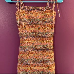 Rainbow floral stretchy dress